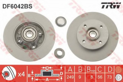 Disc frana CITROEN DS4 (2011 - 2015) TRW DF6042BS foto