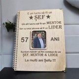 Agendă personalizată lemn albasia+pix bambus personalizat