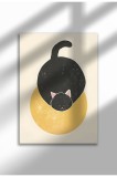 Imprimeu pe p&acirc;nză cu pisică neagră &ndash; Operă digitală pe h&acirc;rtie ne&icirc;nrămată - Pisica neagră 13 | A4 (21 x 29.7 cm)
