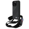 Husa pentru iPhone 16 Pro Max - BMW Leather M Edition Carbon Stripe &amp; Strap (BMHCP16X23PSCCK) - Black