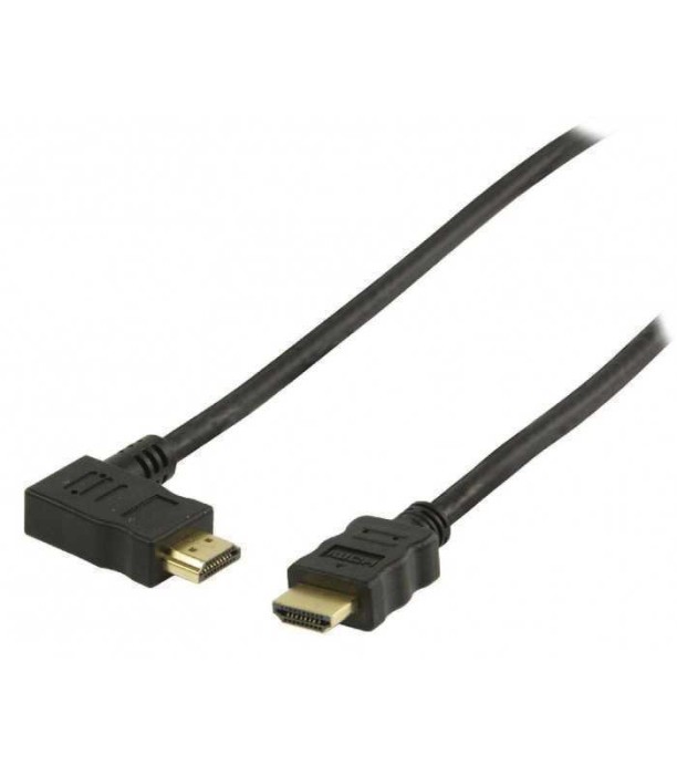 Cablu HDMI cu functie Ethernet 2m conectori drept si cotit 90 grade