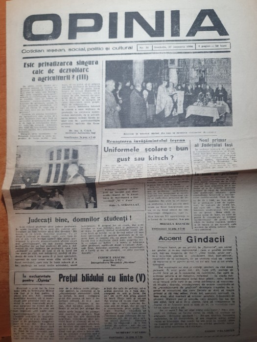 ziarul opinia 27 ianuarie 1990