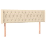 Cumpara ieftin Tablie de pat cu aripioare crem 163x16x78/88 cm textil