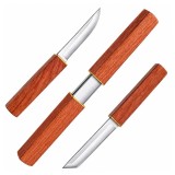 Cumpara ieftin Cutit Japonez 2 &icirc;n 1 DEPOX&reg;, camping, maner plastic, 19 cm, maro