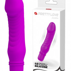 Vibrator Pretty Love Stev, 10 Moduri Vibratii, Silicon, Mov, 13.5 cm