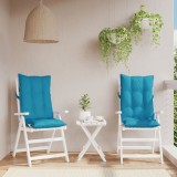 Perne de scaun cu spătar &icirc;nalt, 2 buc, bleu, țesătură Oxford