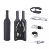 Set cadou accesorii si desfacator pentru vin in cutie de lemn