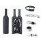 Set cadou accesorii si desfacator pentru vin in cutie de lemn