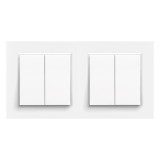 Nova &icirc;ntrerupător dublu pentru candelabru 10A 250V 105 cu cadru alb