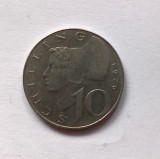 Austria 10 Schilling 1976 km # 743 moneda, Europa