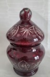 Bomboniera vintage, sticla -cristal rubin