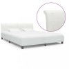 VidaXL Cadru de pat, alb, 160 x 200 cm, piele ecologică 284874