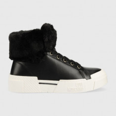 Love Moschino sneakers femei, culoarea negru,