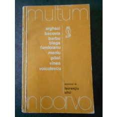 MULTUM IN PARVO - ARGHEZI, BACOVIA, BARBU, BLAGA, FUNDOIANU, MANIU, PILLAT