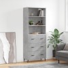 Dulap &icirc;nalt, gri beton, 69,5x34x180, lemn compozit