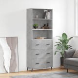 Dulap &icirc;nalt, gri beton, 69,5x34x180, lemn compozit