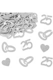 &reg; Confetti Argintiu pentru Decor de Nuntă, Pachet cu 100 Confetti Argintiu cu Sclipici pentru Nuntă