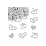 &reg; Confetti Argintiu pentru Decor de Nuntă, Pachet cu 100 Confetti Argintiu cu Sclipici pentru Nuntă