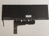 Tastatura Laptop Gaming, HP, OMEN 16-WF, 16T-WF, TPN-C167, iluminata, conector 4 pini, taste negre cu scris rosu, versiunea 2, layout US
