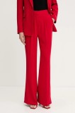 Morgan pantaloni culoarea roșu, drept, high waist, PVESY.F