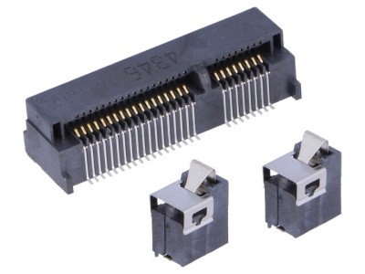 Conector PCI Express Mini Orizontal SMT Aurit 52 Pinuri foto