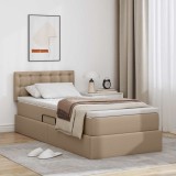 Cumpara ieftin Pat cu saltea si LED Cappuccino 90 x 200 cm Piele artificiala