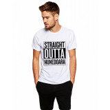 Tricou alb barbati - Straight Outta Hunedoara - 2XL