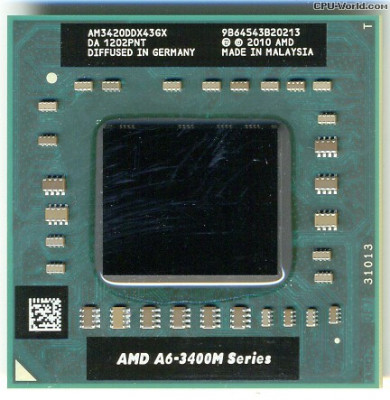 Procesor laptop Quad Core AMD A6-3400M 1,5Ghz up to 2,40Ghz AM3420DDX43GX foto