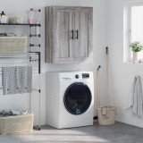 Cumpara ieftin Dulap suspendat Gossi, 69.5x34x90 cm, gri Sonoma, lemn prelucrat, 3 compartimente, manere negre