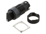 Comutator Rotativ 16mm Negru 2 Poziții ZB6AD22