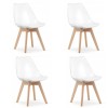 Set 4 scaune bucatarie/living, Artool, Mark, PP, lemn, transparent, 49x42x82.5 cm