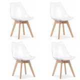 Set 4 scaune bucatarie/living, Artool, Mark, PP, lemn, transparent, 49x42x82.5 cm