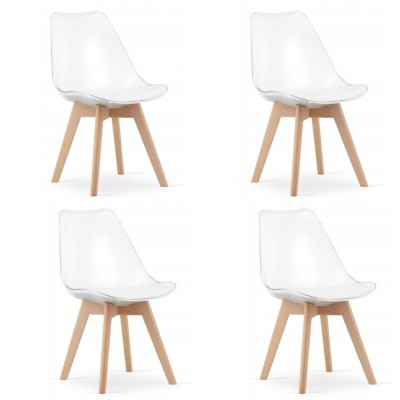 Set 4 scaune bucatarie/living, Artool, Mark, PP, lemn, transparent, 49x42x82.5 cm foto