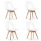Set 4 scaune bucatarie/living, Artool, Mark, PP, lemn, transparent, 49x42x82.5 cm