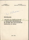 Programul Cursului De Perfectionare A Pregatirii Profesorilor De Istorie