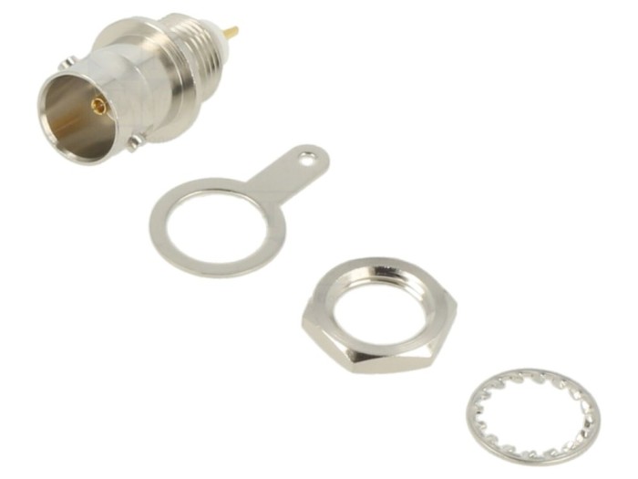Conector BNC mamă 75&Omega; aurit