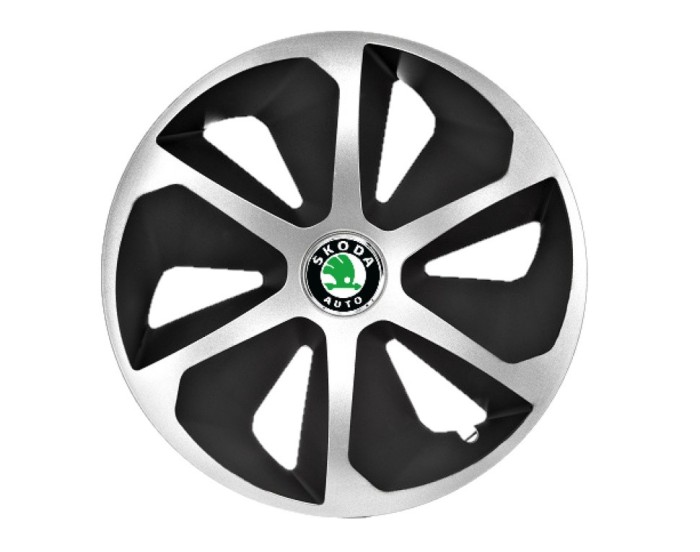 Set 4 capace roti Roco Gri-Negru R14 pentru gama auto Skoda