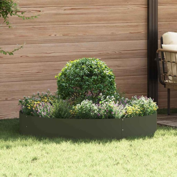 vidaXL Ghiveci de Grădină Verde Olive 120x120x20 cm din Oțel