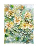 Cumpara ieftin Tablou impasto pictat manual, Flori galbene, 40x30cm acril pe panza in relief efect 3D, Kenny Varniote