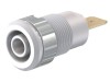 Soclu banană 4mm alb izolată aurit 32A 1kV