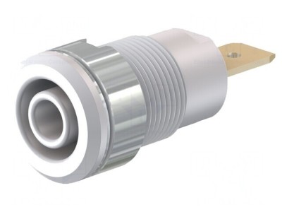 Soclu banană 4mm alb izolată aurit 32A 1kV foto