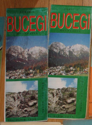 harta Muntii Bucegi 1998 Bel Alpin Tour Octavian Arsene 50x70 cm germana engleza foto