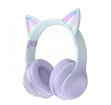 Cumpara ieftin Casti audio Over Ear pentru copii, J&amp;Y, wireless, pliabile, efecte luminoase, mov