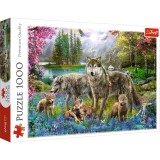 Puzzle Trefl 1000 piese Familie de lupi, multicolor, 12+ ani