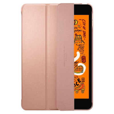Husa TPU Spigen Smart Fold pentru Apple iPad mini (2019), Roz Aurie 051CS26113 foto