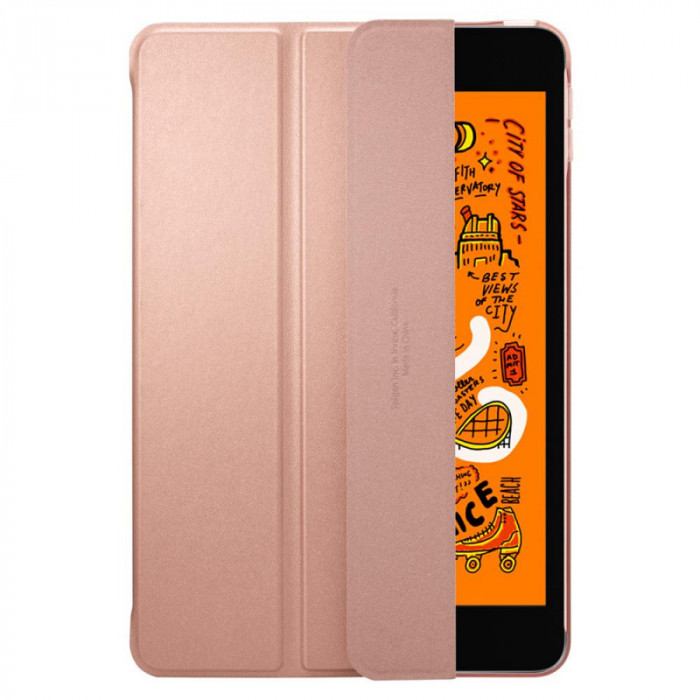 Husa TPU Spigen Smart Fold pentru Apple iPad mini (2019), Roz Aurie 051CS26113