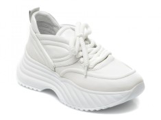 Pantofi sport EPICA albi, 3745020, din piele naturala foto