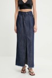 Answear Lab fustă din denim culoarea albastru marin, maxi, drept