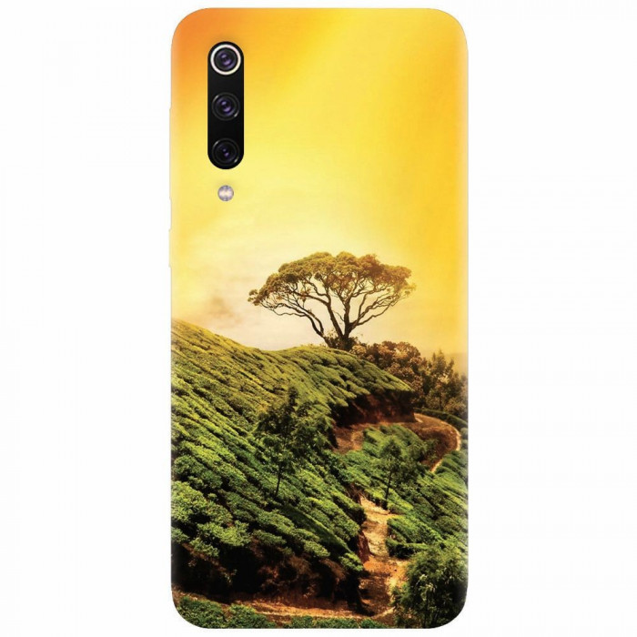 Husa silicon pentru Xiaomi Mi 9, Hill Top Tree Golden Light