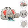 Gossi cort de joaca elefant pentru copii 250 bile, gri, 174x86x101 cm